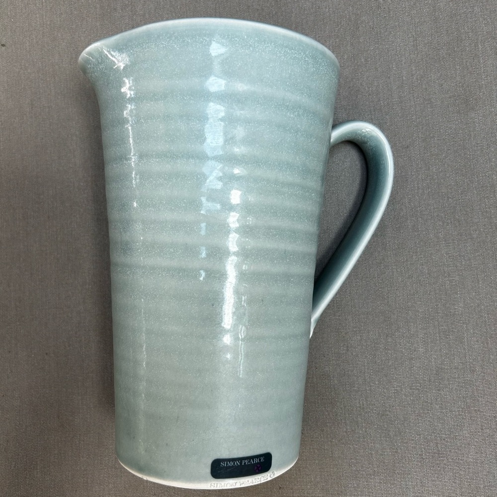 Simon Pearce Light Gray-Blue Ceramic Pitcher